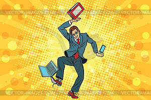 Businessman juggler clerk - royalty-free vector image