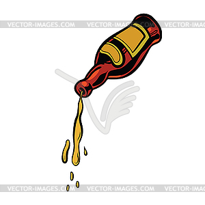 From bottle poured beer - vector image