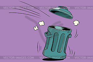 Street trash, ecology and waste management - color vector clipart