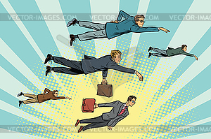 Businessmen are floating in air - vector image