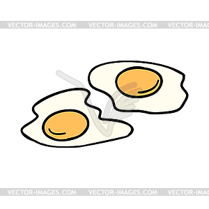 Fried eggs, morning Breakfast - vector image