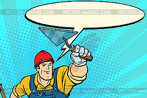 Superhero Builder professional comic bubble - vector clip art