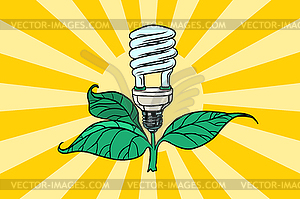 Green lamp environment and alternative energy - vector EPS clipart