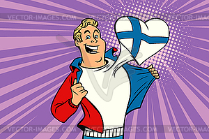 Sports fan loves Finland - color vector clipart