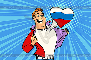 Sports fan loves Russia - vector image