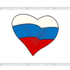 Russia heart, Patriotic symbol - vector clip art