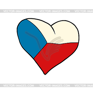 Czech Republic heart, Patriotic symbol - vector clipart