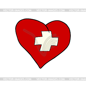Switzerland heart, Patriotic symbol - vector image