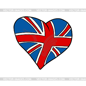 United Kingdom heart Patriotic symbol - vector image