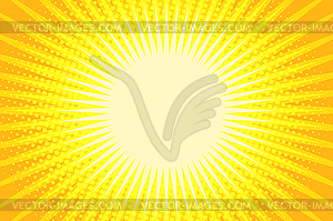 Yellow rays pop art background - vector clip art