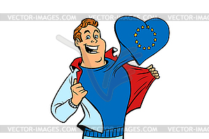 EU patriot man - royalty-free vector image