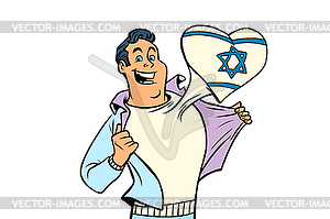 Israel patriot man - vector clipart