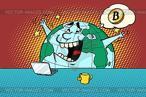 Хорошие новости о биткойне - векторный клипарт / векторное изображение