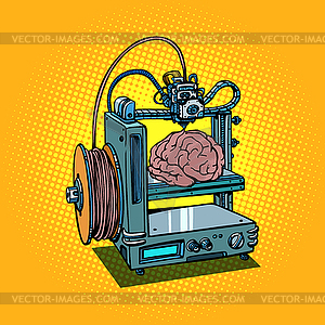 Brain biotechnology medicine printing human organs - vector clipart