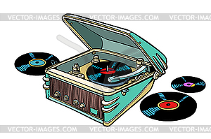 Retro vinyl player - vector image