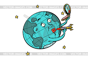 Space and Earth concept isolate - vector clip art