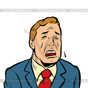 Funny man crying - vector EPS clipart
