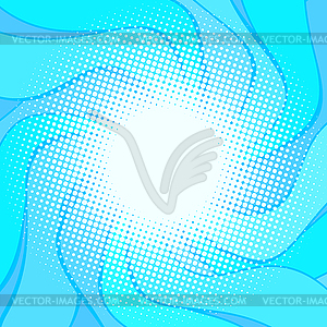 Blue wavy halfton background - vector image