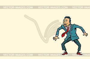 Frightened man, on neutral background - vector clipart