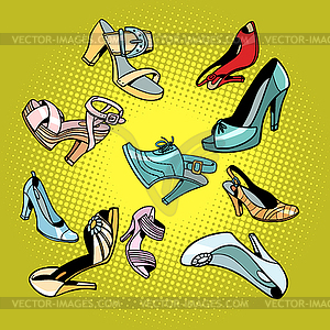 Fashionable womens shoes - vector clipart