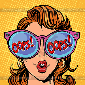 Woman oops pop art - vector clipart / vector image