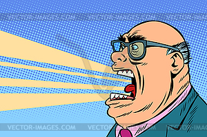 Angry boss yells - vector EPS clipart