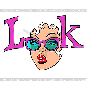 Look Mode Frauen Brille Isolieren Stock Vektor Clipart