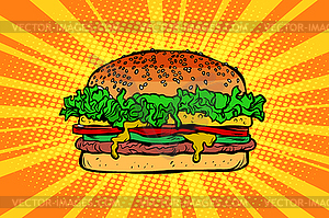 Fast food Burger, hamburger - royalty-free vector image