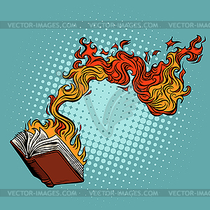 Book burns. destruction of knowledge and culture - royalty-free vector image