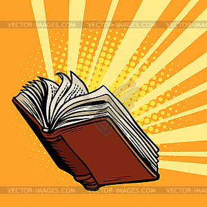 Book shines, light of knowledge - vector clip art