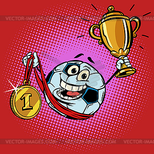 Winner champion Cup first place gold medal. - vector clip art