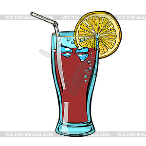 Cola with lemon. isolate - royalty-free vector image