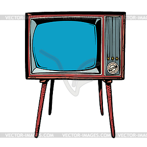 Retro TV. Television news and programs - vector image