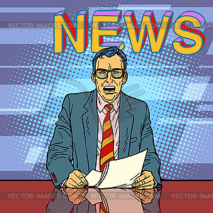 Male news anchor - vector clipart