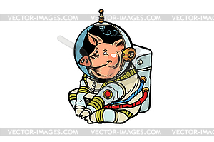 Pig astronaut character. Chinese new year of pig - vector clipart