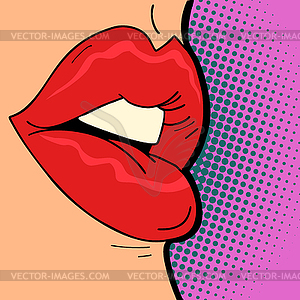 Женские губы, красота - векторизованное изображение клипарта