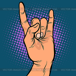 Mens hand rock gesture - vector image