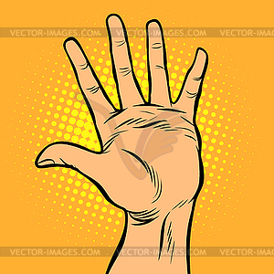 Привет пять рук жест - векторный эскиз