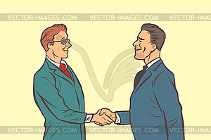 Two businessmen shaking hands. handshake - vector image