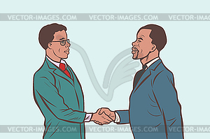 Африканский бизнес рукопожатие - изображение векторного клипарта