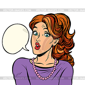 Surprised woman pop art - vector clipart