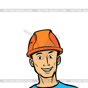 Joyful man professional in helmet - vector clipart