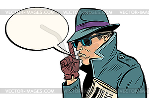 Secret agent finger gun gesture - vector clipart