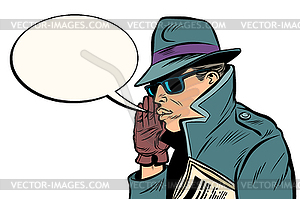 Spy secret agent whisper - vector image