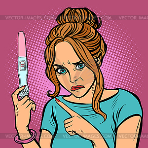 Unwanted pregnancy, anger misfortune reproach - vector clipart