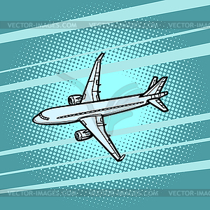 Aircraft air transport blue background - vector image