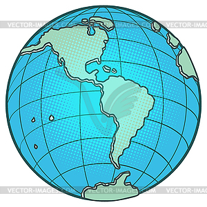 Globe North and South America - vector image