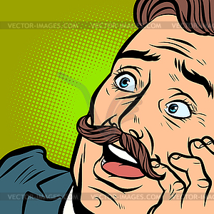 Face of smiling mustachioed businessman - vector clipart
