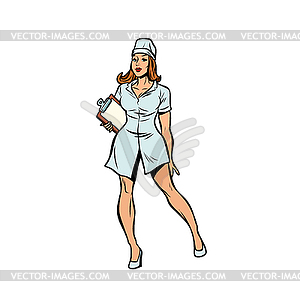 Nurse medical worker, doctor hospital clinic isolate - vector image