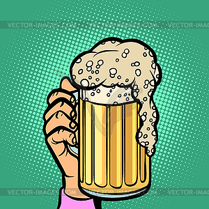 Glass beer mug - vector image